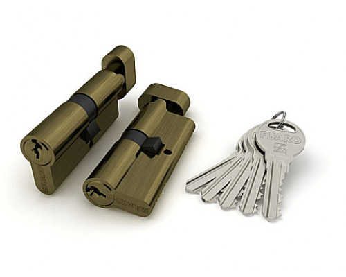 Цилиндровый механизм с вертушкой R302/70 mm (30+10+30) AB Бронза 5 кл.