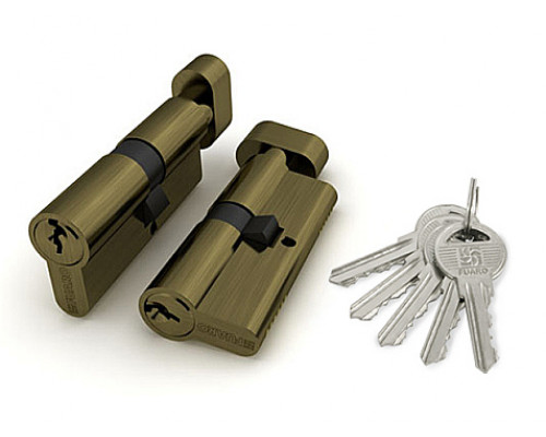 Цилиндровый механизм с вертушкой «100 ZM 60 mm» (25+10+25) AB Бронза 5 кл.